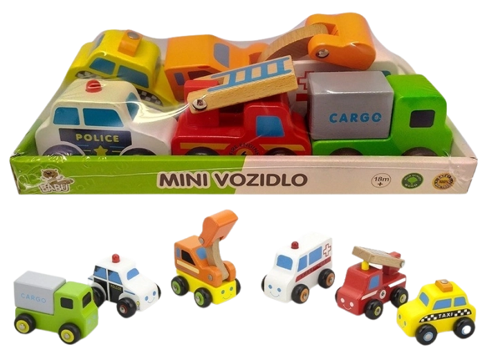 Babu mini fa járművek – 6 darabos készlet