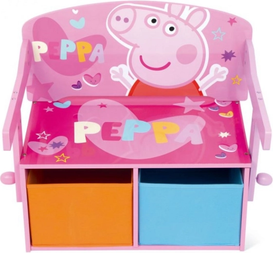 Peppa Pig gyerekpad 3 az 1-ben (pad, íróasztal és játéktároló doboz)