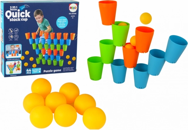 Rakásolható poharak 3 az 1-ben, 44 db