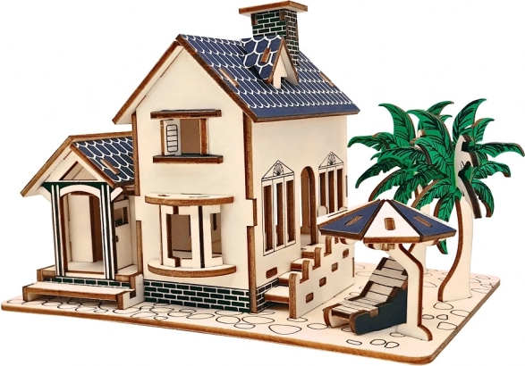 Woodcraft fa 3D puzzle – tengerparti ház