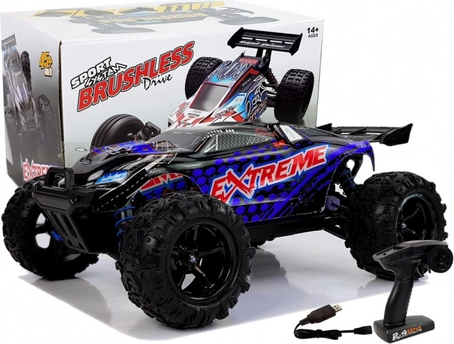 RC autó 1:18 off-road 4x4 kék ENOZE, sebesség 45 km/h