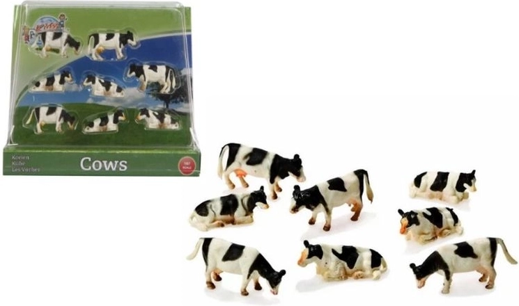 Tehénfigurák 1:87 fekete-fehér 8 db