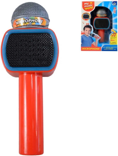 Gyermek karaoke mikrofon LED fénnyel, elemes, piros – 1 db