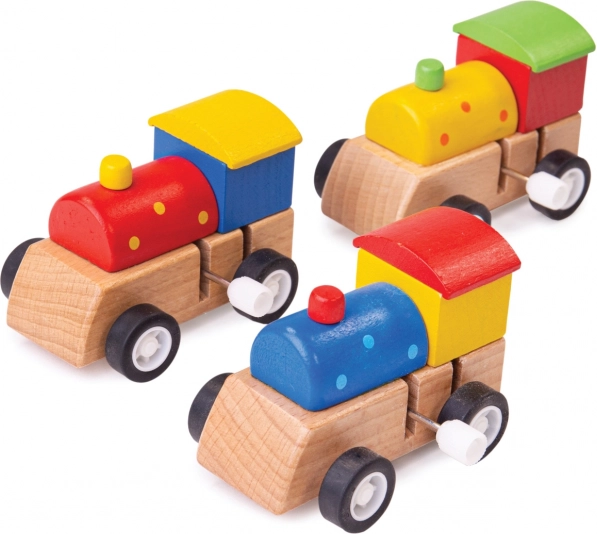 Színes fa vonat Bigjigs Toys