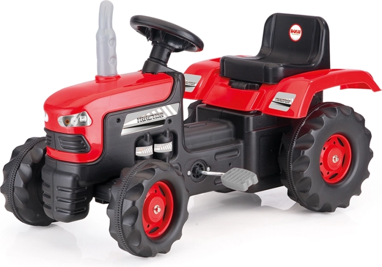 Nagy piros pedálos traktor Dolu