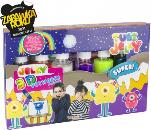 Tubi Jelly kreatív készlet – zselés figurák Szörnyecskék, 6 szín