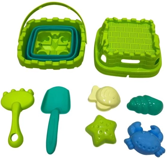 Plejo összecsukható vödör lapáttal és formákkal