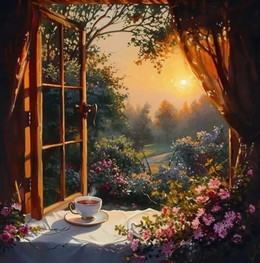 Gyémántfestés Csendélet teával 30x40cm