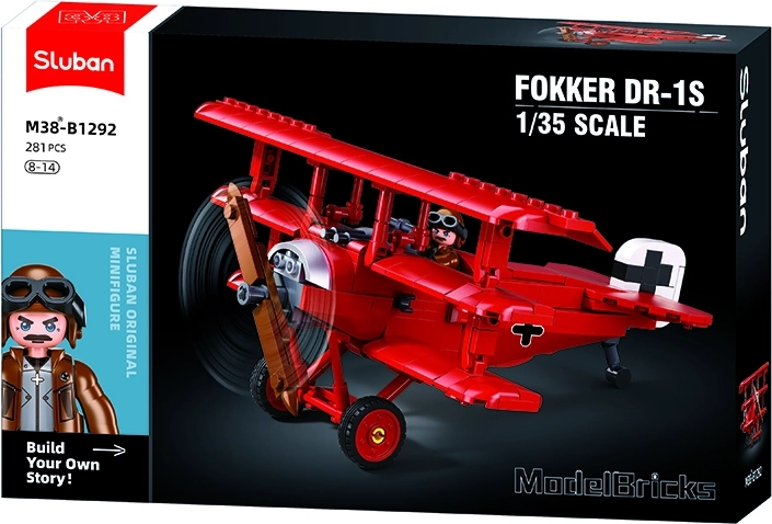Sluban Model Bricks Fokker DR-1 háromfedelű repülőgép