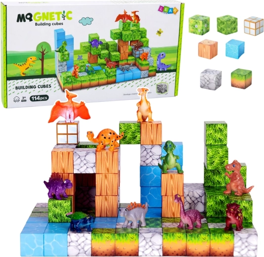 Mágneses építőkockák 3D világ – 114 darab