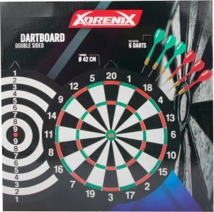 Kétoldalas fa darts tábla 6 nyíllal