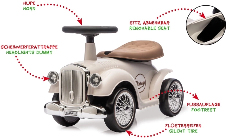 JAMARA Classic Car fehér bébitaxi