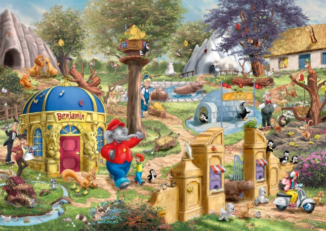 Puzzle Benjamin Kvítko: Nap a Neustadti Állatkertben 1000 darab