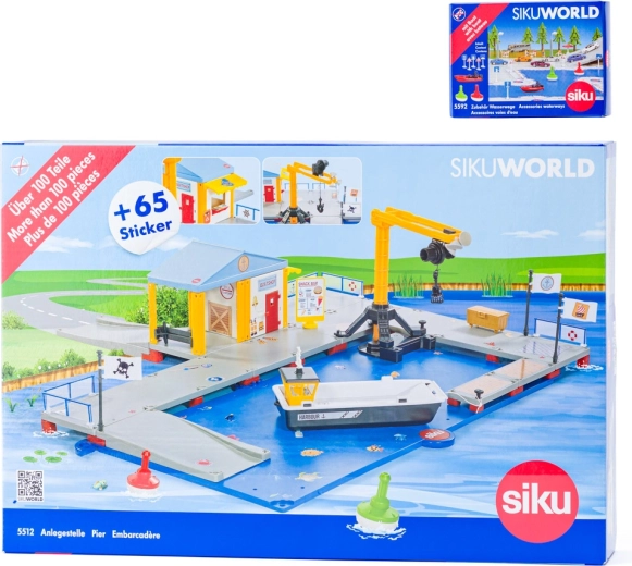 Siku World rakodókikötő mólóval és csónakkal