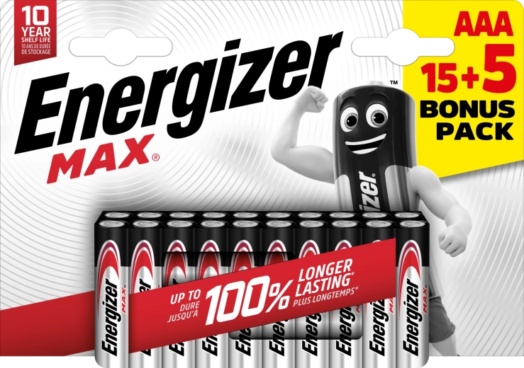 Energizer Max AAA alkáli elemek 20 db