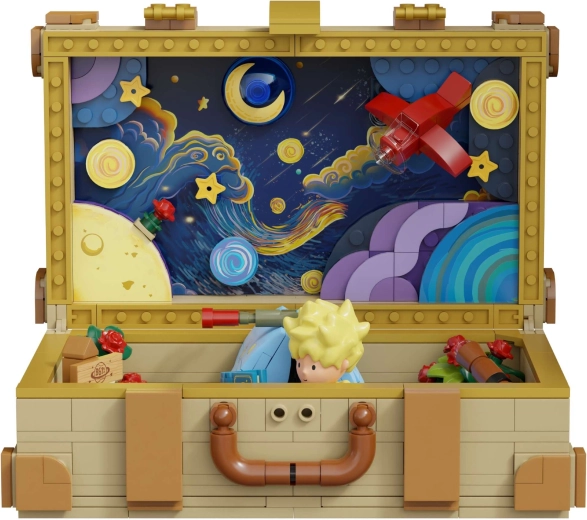 Nyitható bőrönd csillagos jelenettel