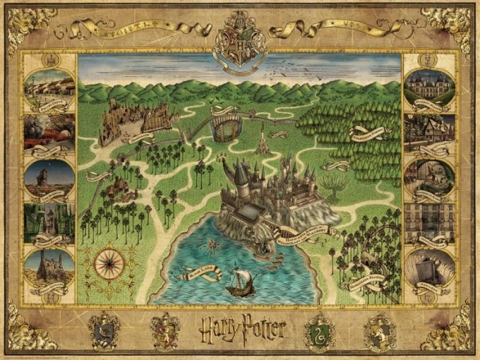 Ravensburger HARRY POTTER Roxfort térképe 1500 darabos puzzle
