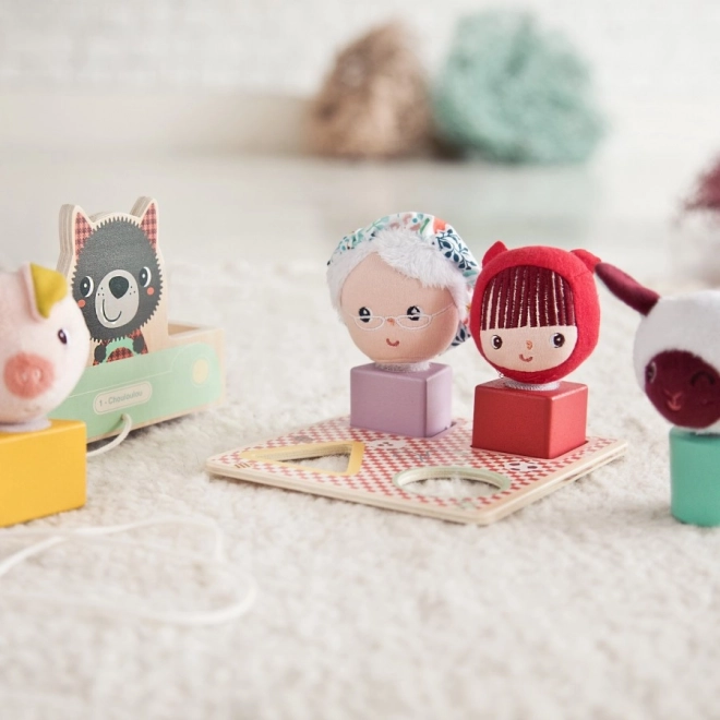 Húzható kocsi Lilliputiens Ludvig farkas aktivitásokkal és formabedobóval