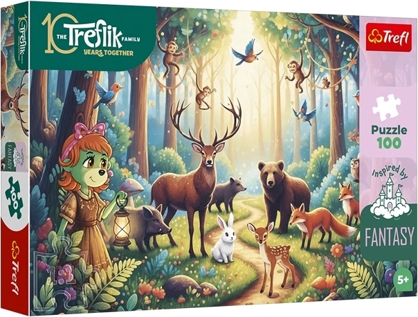 Puzzle Inspired By Fantasy: varázslatos erdei állatvilág 100 darab