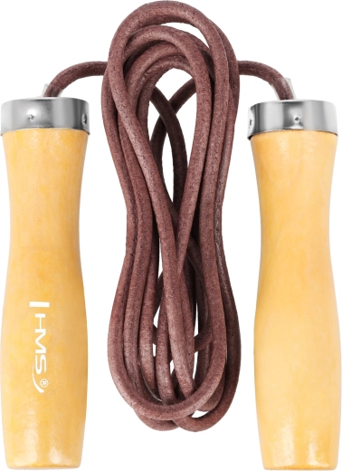 Bőr ugrókötél fa markolatokkal HMS