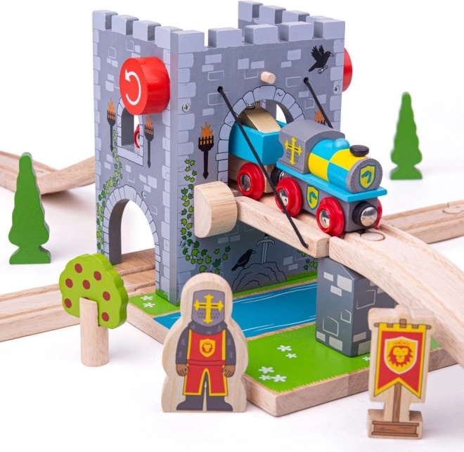 Bigjigs Rail felvonóhíd – várhíd fa vonatpályákhoz