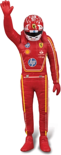 Charles Leclerc versenyzőfigura bajnoki pózban
