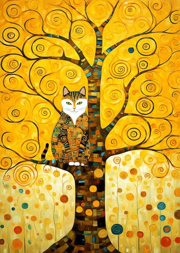 Enjoy Puzzle Gustav Klimt macskája az élet fáján 1000 darabos