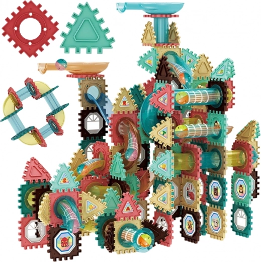 Woopie mágneses építőkockák 3D – oktató golyópálya, 228 darab