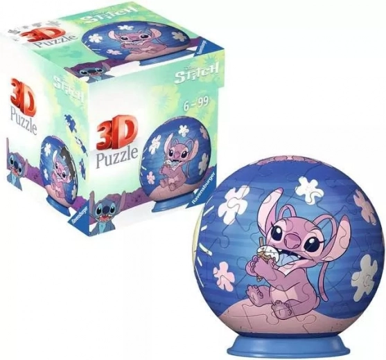 3D puzzlelabda DISNEY Stitch & Angel 54 darabos a Ravensburgertől