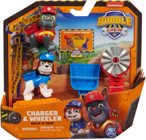 Rubble & Crew Charger és Wheeler építőkészlet kinetikus homokkal