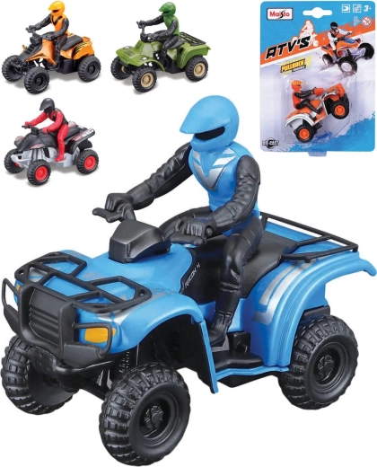 Maisto fém ATV négykerekű terepjáró modell vezetővel 1:75, hátrahúzós mechanikával - 1 db