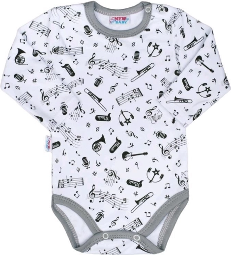 New Baby Music hosszú ujjú pamut baba body
