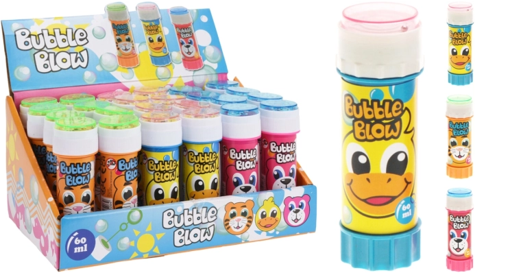 60 ml-es buborékfújó mesés motívumokkal és játékkal a kupakban