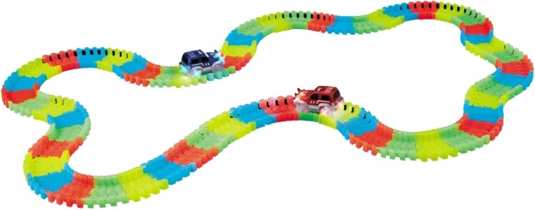 Világító versenypálya LED autóval