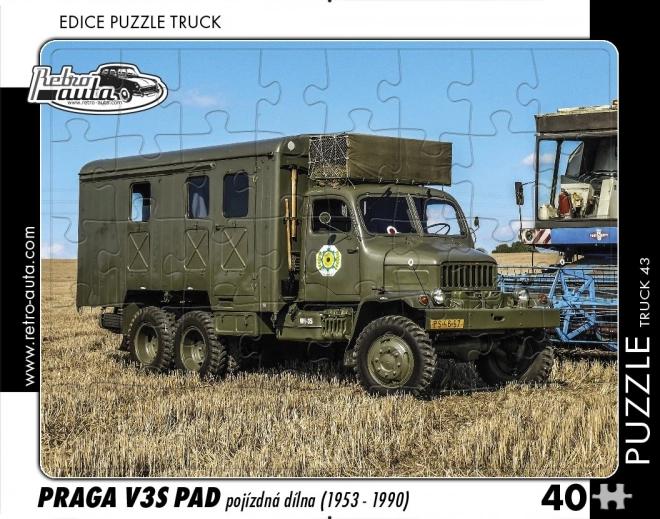 Retro Puzzle Auto - Praga V3S Guruló Műhely