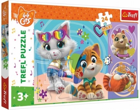 Maxi puzzle 24 darab Boldog cicák 44 CATS 60 × 40 cm