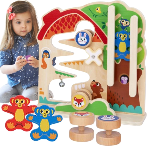 Montessori fa manipulációs tábla labirintus - Tooky Toy