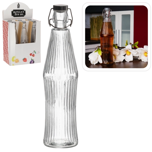 Üvegpalack mechanikus zárással 1150 ml