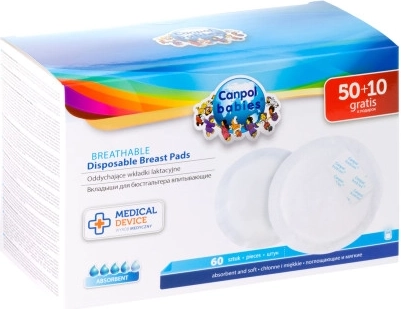 Canpol babies formázott, légáteresztő melltartóbetétek 3D, 60 db (50 + 10 ajándék)