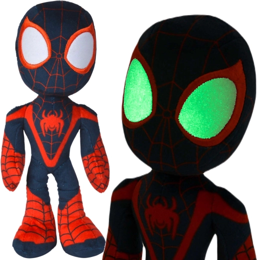 Sötétben világító szemű, 25 cm-es plüss Spider-Man Miles Morales