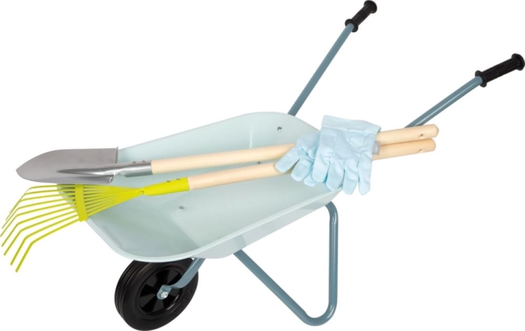 Masszív fém talicska a kis segítőknek