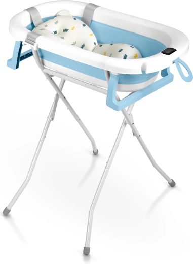 Kényelmes fürdetés hajolgatás nélkül az összecsukható állványnak köszönhetően