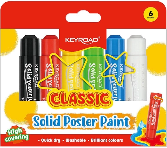 KEYROAD Classic szilárd temperafestékek – 6 db