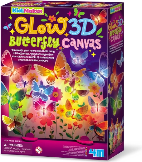 MAC TOYS 4M világító 3D pillangós vászon