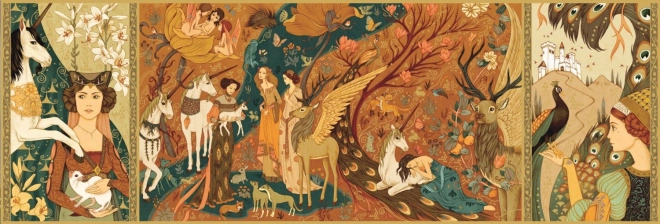 Panorámás puzzle Egyszarvúk kertje