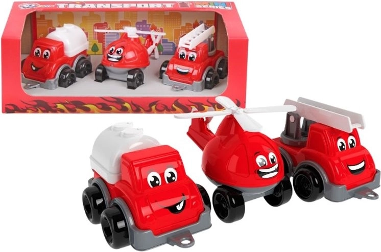 TechnoK mini tűzoltó járművek – kisautó szett