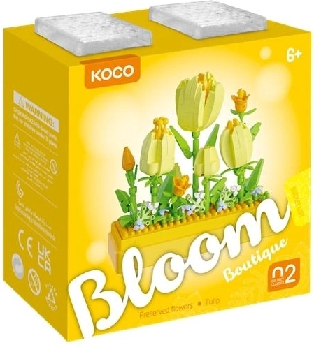 KOCO építőjáték virágok – sárga tulipánok (259 darab) - 1 db