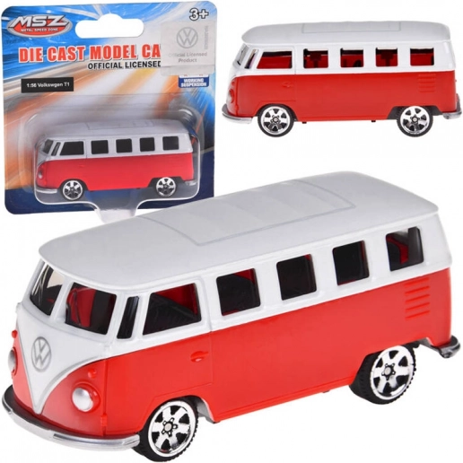 fém modell VOLKSWAGEN T1 1:56 piros–fehér