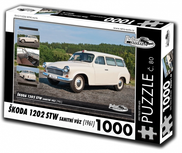 Retro autós puzzle Škoda 1202 STW mentőautó 1000 darab