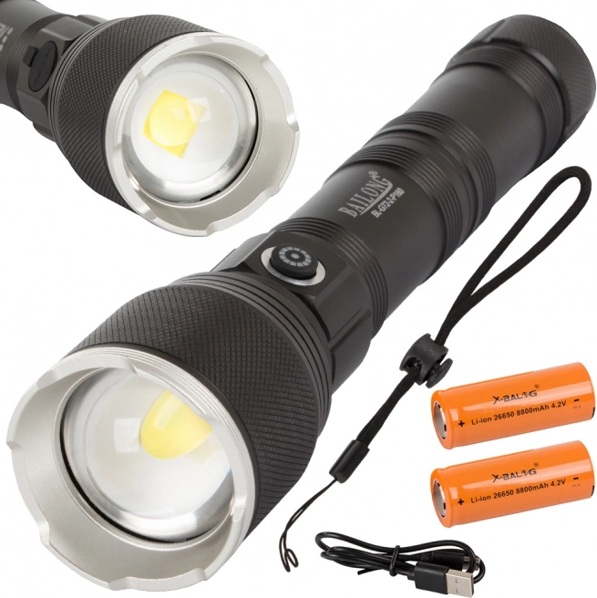 Bailong katonai taktikai zseblámpa Cree XHP160 LED-del és zoommal